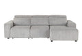 Seltos Grey Power Sectional Gray Fabric 5 Seat