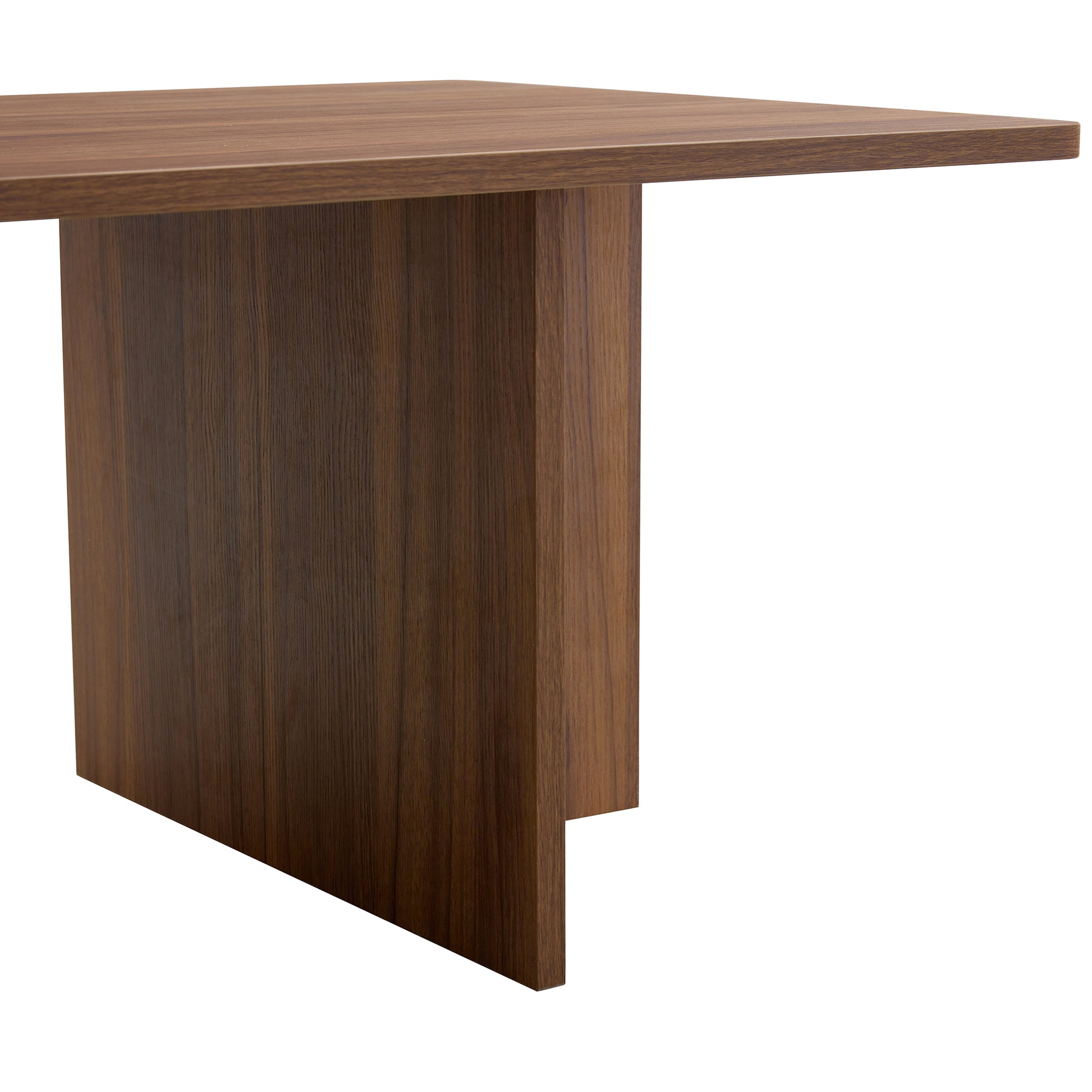 44.8 Inch Walnut Wood Grain Mdf Coffee Table Modern Luxury, Stable Triangular Support.The Coffee Table Is Made Of Medium Density Fiberboard Material And Is Suitable For Living Rooms, Bedrooms,Etc.