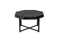 Wood Octagonal Vintage Patchwork Craft Farmhouse 30 Inch Wooden Table Top Cross Metal Legs Coffee Table For Living Room Antique Black Antique Black Primary Living Space Floor Mount Open Storage Coffee & End Tables Mdf Mdf