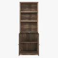 1 Doors Bookshelf With Usb Port And 3 Open Shelves Bookcase Side Cabinet Storage Shelves, Rustic Brown Brown Pine