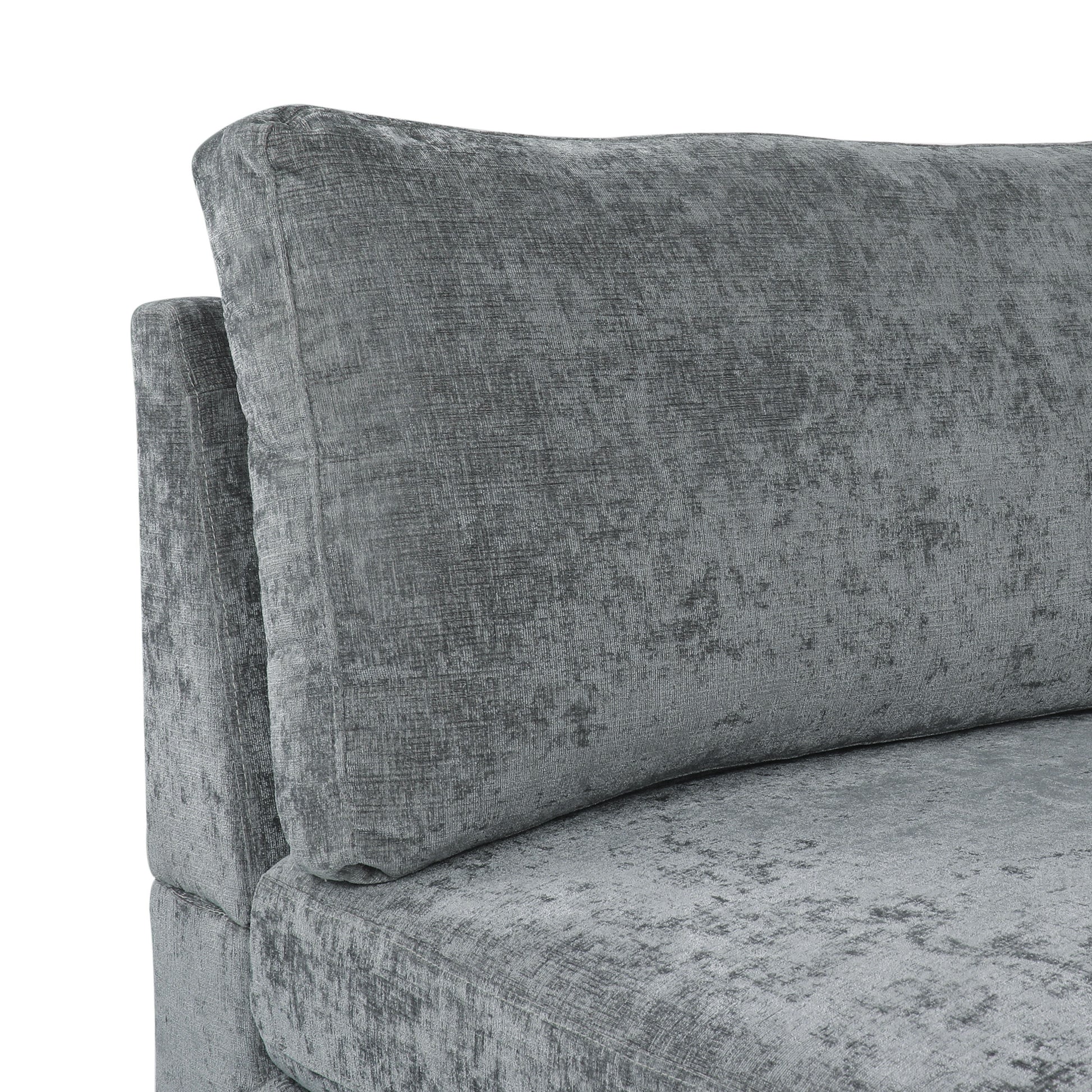 Chaise Lounge Grey Fabric