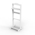 Accent Portable Garment Rack,Clothes Valet Stand With Storage Organizer,White Finish White Mdf