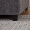 Modern Armless Accent Chair, Single Sofa Couch With Ottoman Compact Design, Space Saving Seating For Living Room, Bedroom, Apartment, Office Gray Wood Medium Soft Foam Chenille 1 Seat