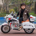 Kids Motorcycle,Ride On Motorcycle,Kids Electric Motorcycle 12V Two Seat Motorcycle For Kids, Motorbike For Kids With Key Start 3 Wheels Headlight Storage Box Two Motor Two Seat White Plastic Indoor