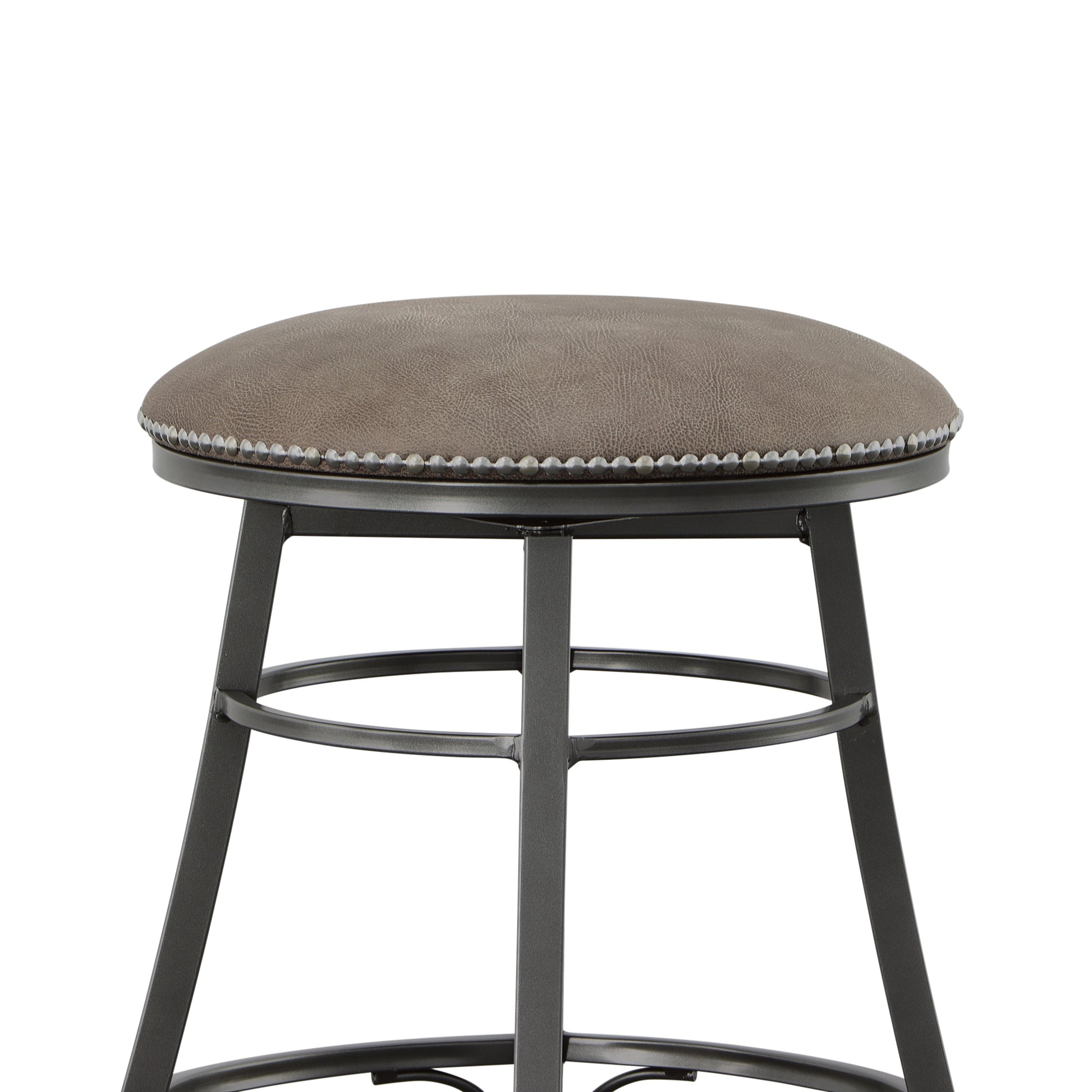 Bali Backless Swivel Counter Chair Gray Dark Gray Wood