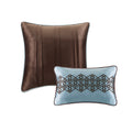 5 Piece Jacquard Quilt Set With Throw Pillows Blue King Cal King King Blue Cotton
