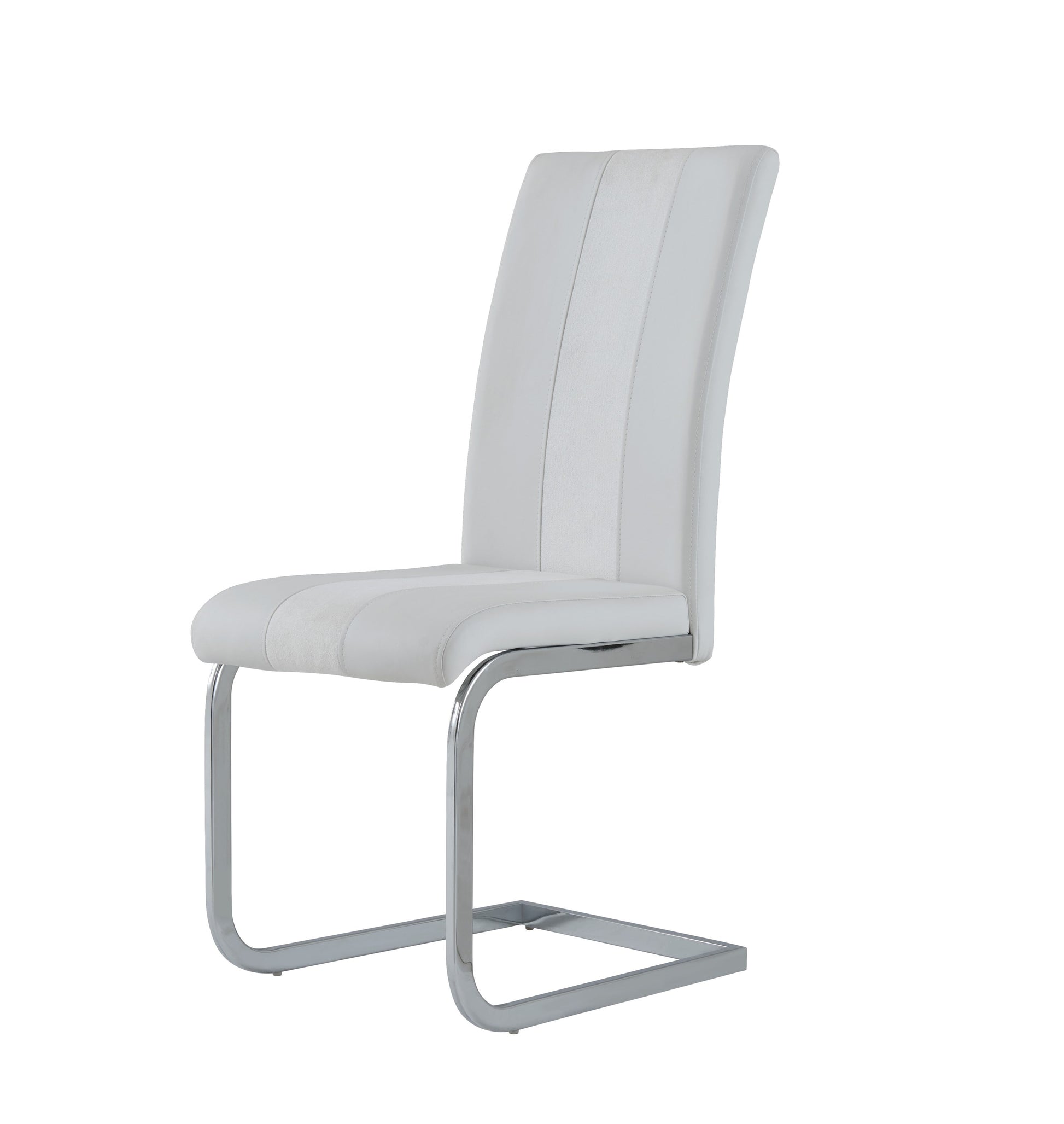 Altis Fabric White Dining Chairs Kit Of 4 White Stainless Steel