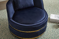 Swivel Chair, 360 Swivel Accent Chair, Barrel Chair For Living Room Bedroom Blue Velvet