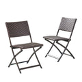 El Paso Folding Chair Brown Multi Pe Rattan Iron