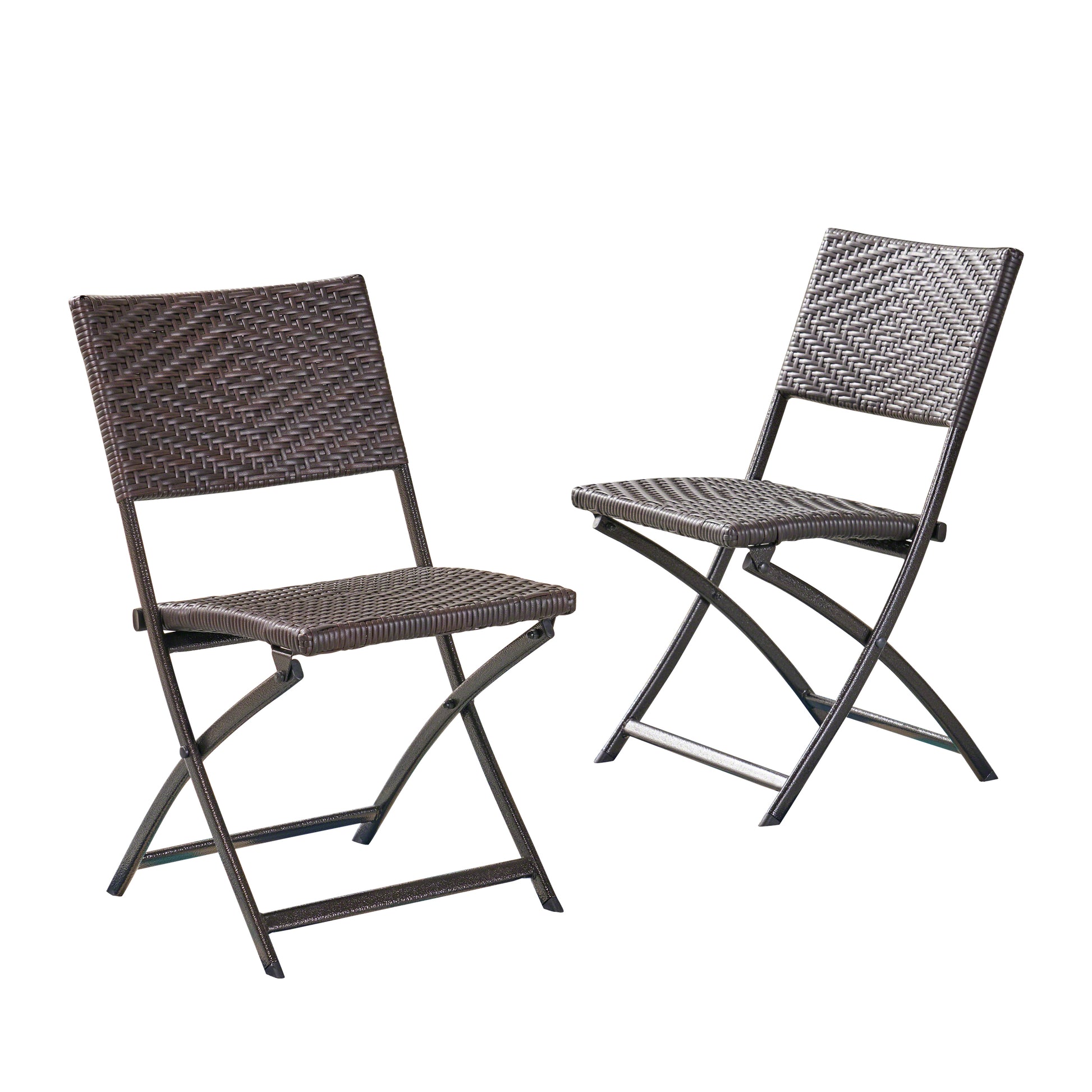 El Paso Folding Chair Brown Multi Pe Rattan Iron