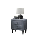 Grey Color Velvet Gorgeous 1Pc Nightstand Bedside Table 2X Drawers Bedroom Furniture Sleek Design Tempered Legs Grey 2 Drawers Bedroom Bedside Cabinet Classic,Contemporary,Glam,Modern Storage Velvet