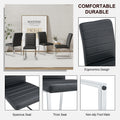 Table And Chair Set, Large Modern Rectangular Glass Table, Can Accommodate 6 8 People, Equipped With A 0.39 Inch Tempered Glass Tabletop And Mdf Table Legs.Paired With Comfortable And Soft Chairs. Black Mdf Glass