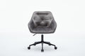 Velvet Home Office Chair, Modern Home Desk Chair With Wheelsvanity Chairs For Living Room, Bedroom,Study Room,Computer Chair Grey Fiber Foam And Polyester Fiber Pad Iron