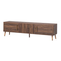 Mid Century Tv Stand With 2 Drawers, Media Console Table For Tvs Up To 80'', Entertainment Center With Storage For Living Room, Bedroom, Home Theatre Walnut Primary Living Space 70 79 Inches 70 79
