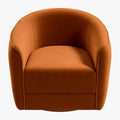 Elise Mid Century Modern Burnt Orange Velvet Swivel Chair Burnt Orange Mid Century Modern Foam Velvet