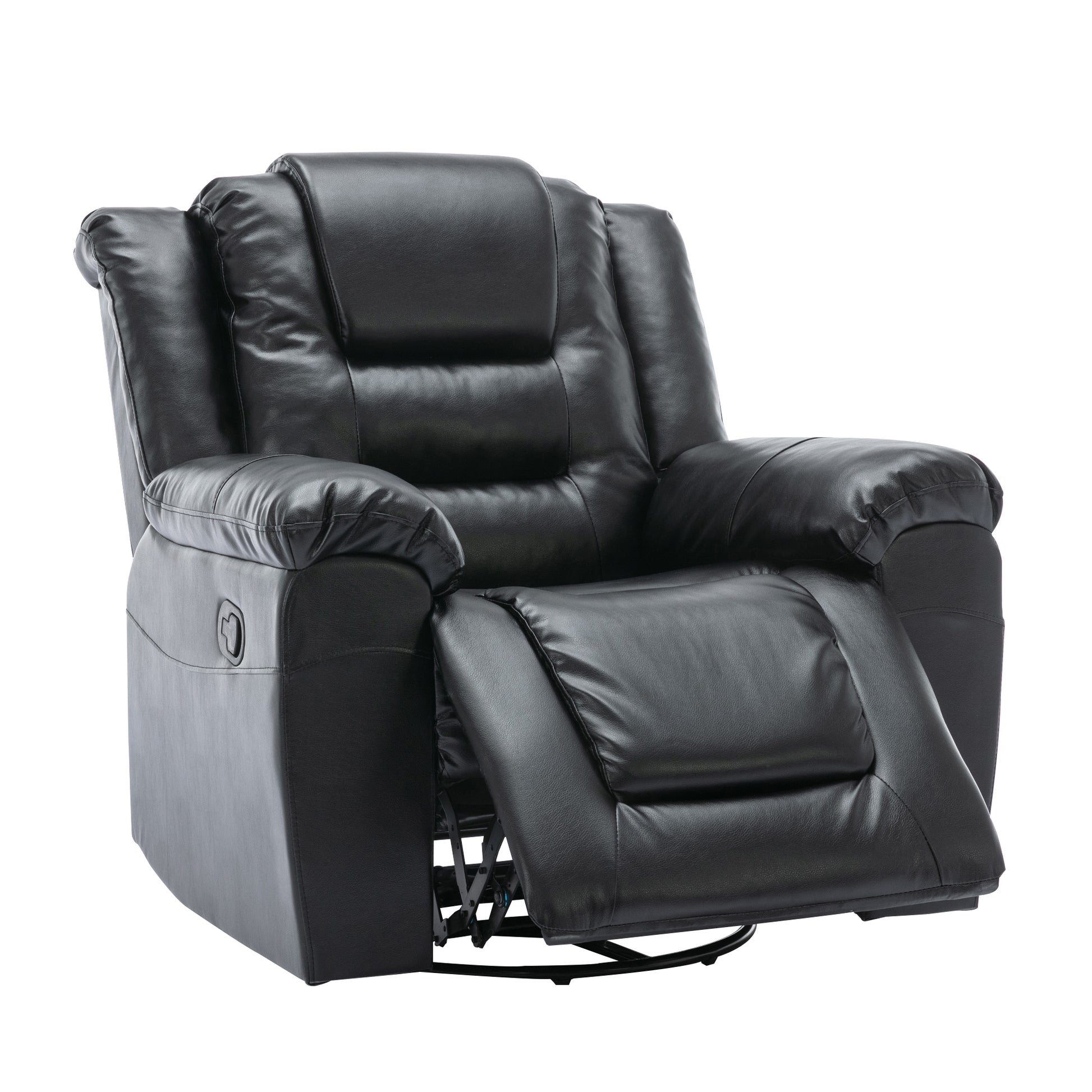 Home Theater Recliner Set Manual Recliner Chair With Wide Armrest, Two Built In Cup Holders For Living Room,Bedroom, Black Old Sku:Sg000760Aab Black Foam Pu Leather