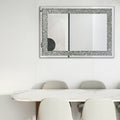 Large Wall Mounted Silver Decorative Rectangular Wall Mirror For Home, Living Room, Bedroom, Entryway 91*61Cm Silver Mdf Glass