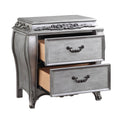 Vintage Platinum 2 Drawer Nightstand Vintage 2 Drawers Bedroom Rectangle Felt Lined Drawers Solid Wood Mdf
