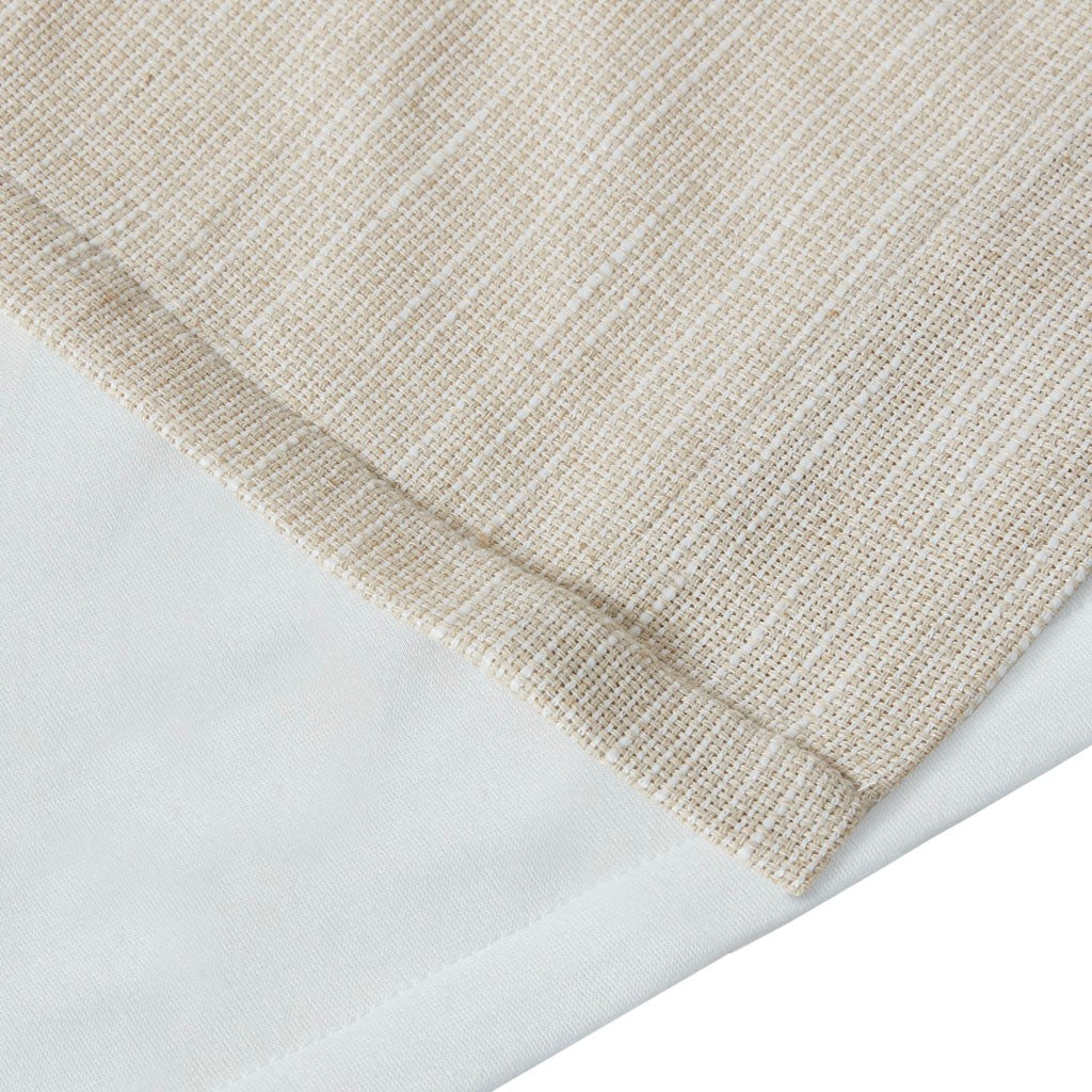 Faux Linen Rod Pocket And Back Tab Fleece Lined Curtain Panel Only 1 Pc Panel Natural Polyester