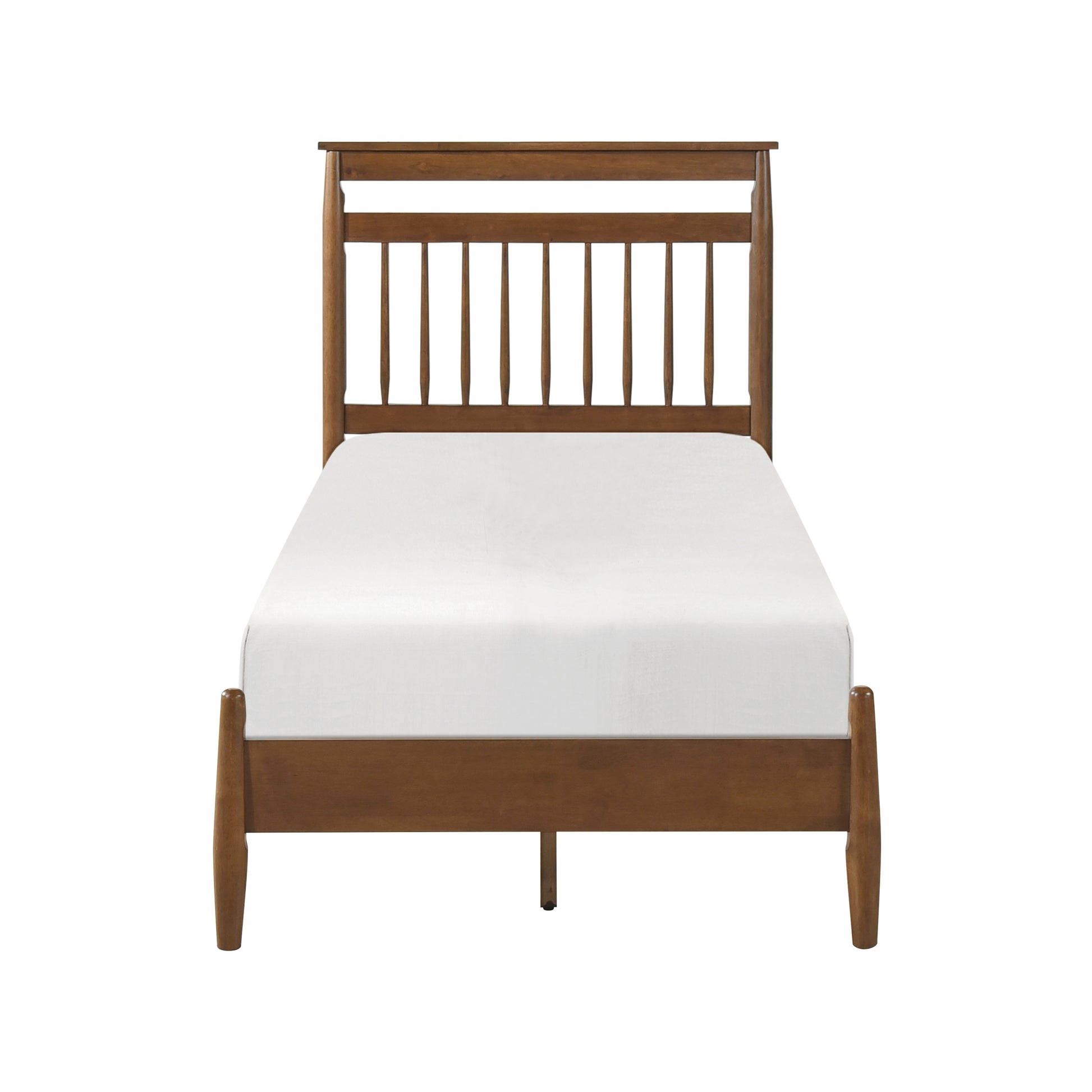 Transitional Design Twin Platform Bed Chestnut Finish Wood Frame Bedroom Furniture 1Pc Bed In A Box Box Spring Not Required Twin Chestnut Wood Bedroom Wood