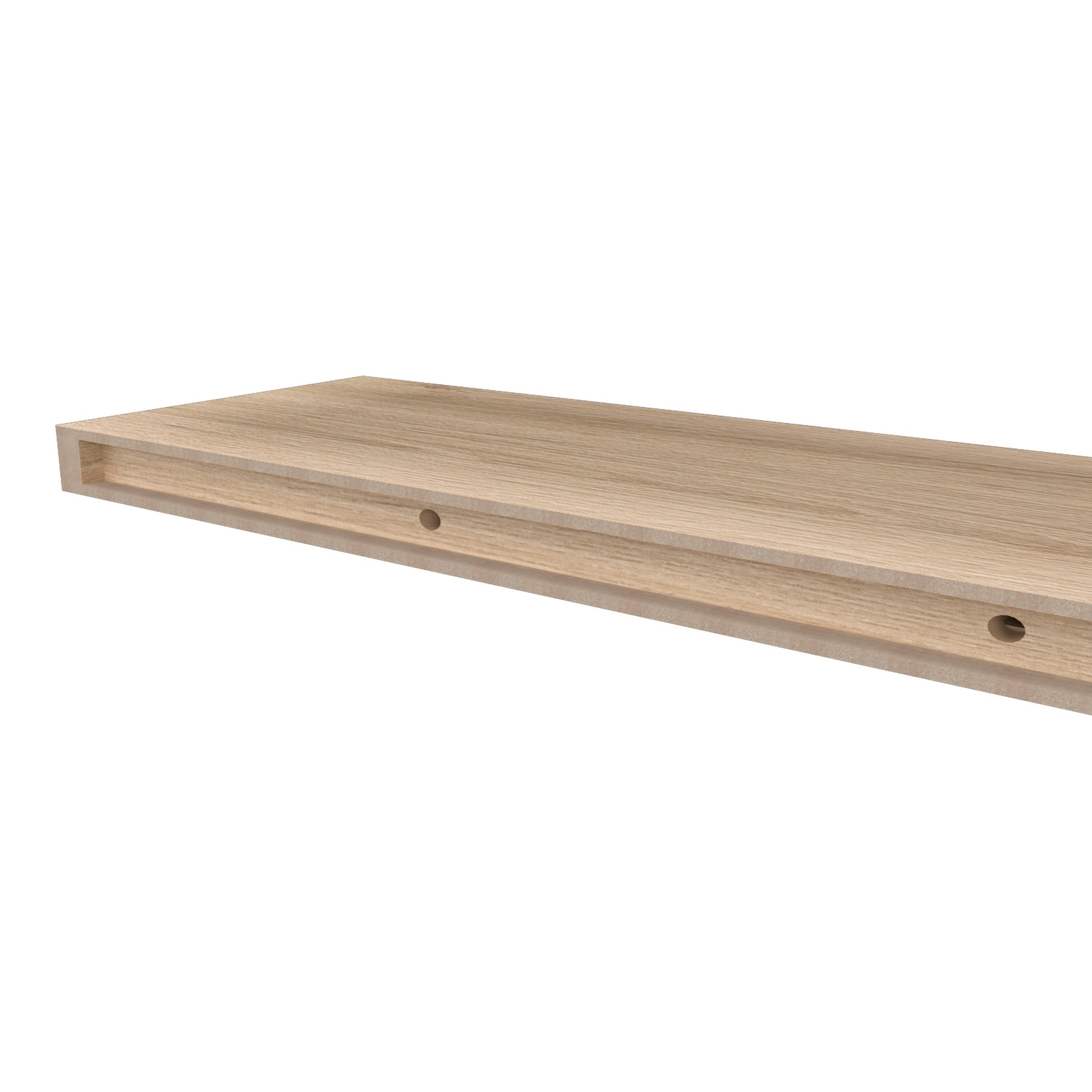 Iva Floating Shelf In Melamine, Light Pine Beige Floating Horizontal Primary Living Space Contemporary,Minimalist,Modern Wall Mounted Particle Board Melamine