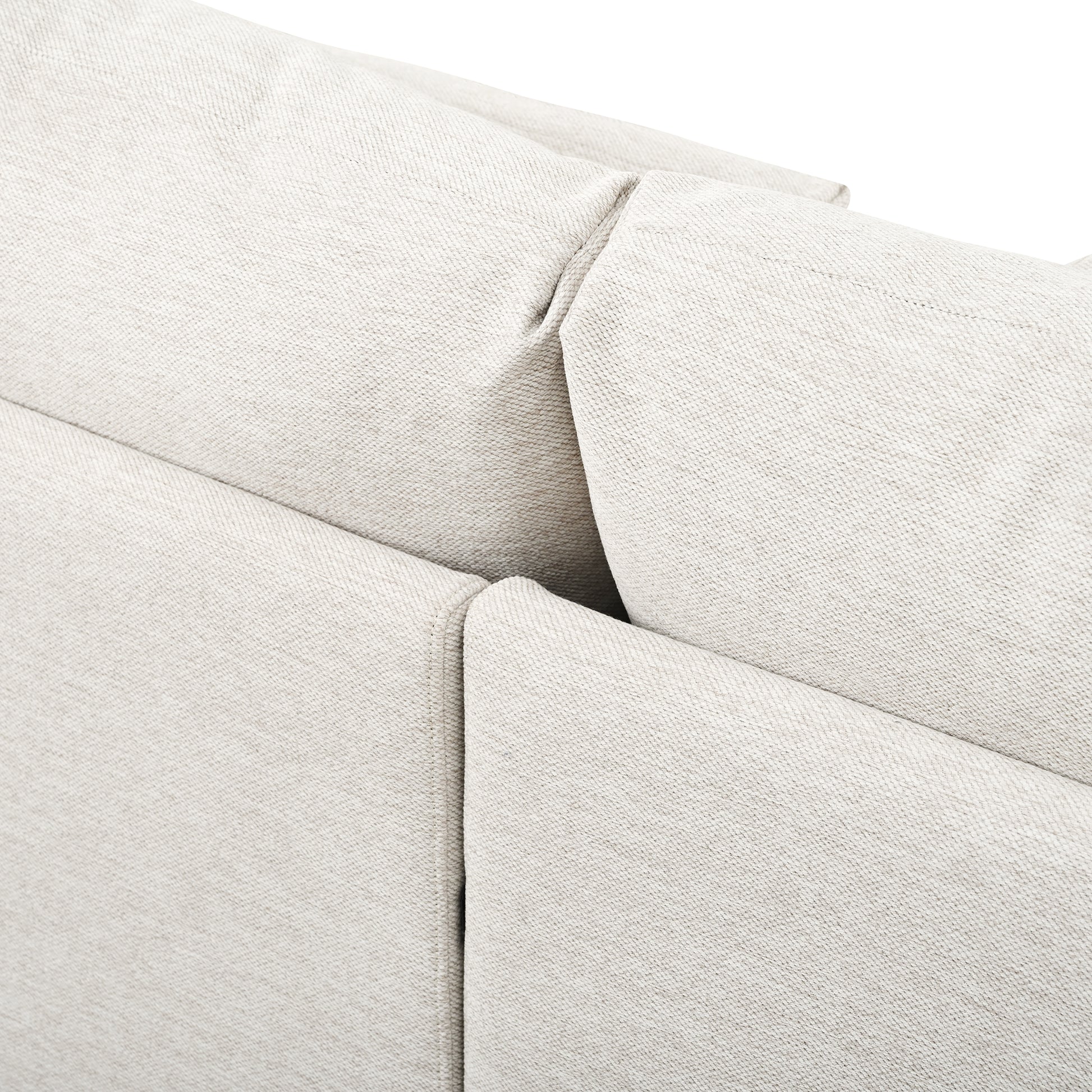 Modern Modular Sectional Sofa With Movable Ottoman, 110 Inch 4 Seat Sofa Set With 5 Pillows, Unique Piping Stitch Design, Convertible L Shaped Sofa For Living Room, Office & Spacious Rooms Beige