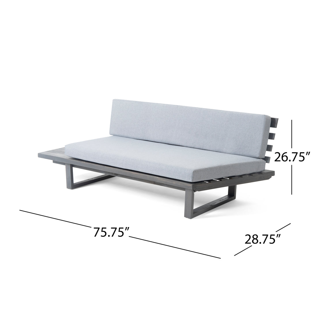 Mirabelle 2 Seater Sofa Left, Grey Grey Acacia Wood