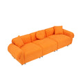 24005 Orange Teddy Velvet Fabric, With 3 Pillows, Three Person Sofa Can Be Placed In The Living Room And Other Scenes Orange Mdf 3 Seat