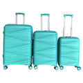 Hard Shell Luggage, 3 Piece Set, With Tsa Lock, 20 Inches 24 Inches 28 Inches Teal Blue Polypropylene