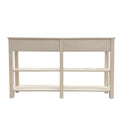 Cream 4 Drawer Console Table With 2 Shelf Cream Primary Living Space Transitional Drawers Rectangular Mdf