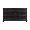 Charcoal Brown Finish Traditional Bedroom Furniture 1Pc Dresser Of 7 Drawers Antique Handles Classic Design Brown Mix Classic,Traditional Wood