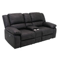 Marshall Black Reclining Console Loveseat Black Foam Solid Wood