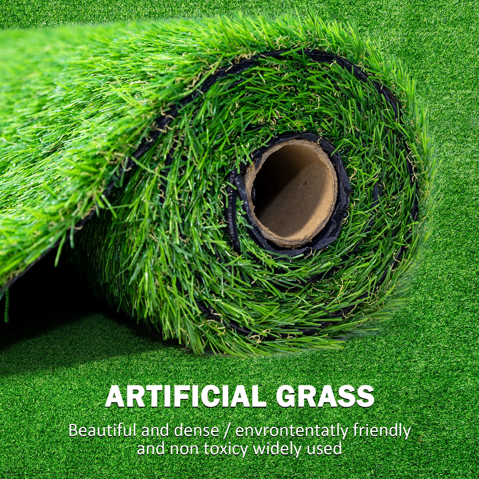 3Pack 3.3Ftx10Ft Artificial Grass Realistic Synthetic Thick Fake Faux Grass Rug Astroturf Carpet Landscape For Dogs Indoor Outdoor Garden Lawn Mat, With Drainage Holes Green Polypropylene