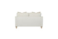 Loveseat Reversable Cushion With 2 Pillows Off White Upholstered
