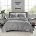 3 Piece Quilt Set Grey King Cal King King Grey Cotton