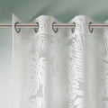 Palm Leaf Burnout Window Sheer White Polyester