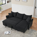 This 80 Inch Black Corduroy L Shaped Sofa Comes With Two Small Throw Pillows That Can Be Converted Into A Sofa Bed For Storage Black Corduroy 3 Seat