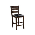 Wooden Counter Height Chair Withseat, Set Of 2, Black And Brown Black Brown Wood