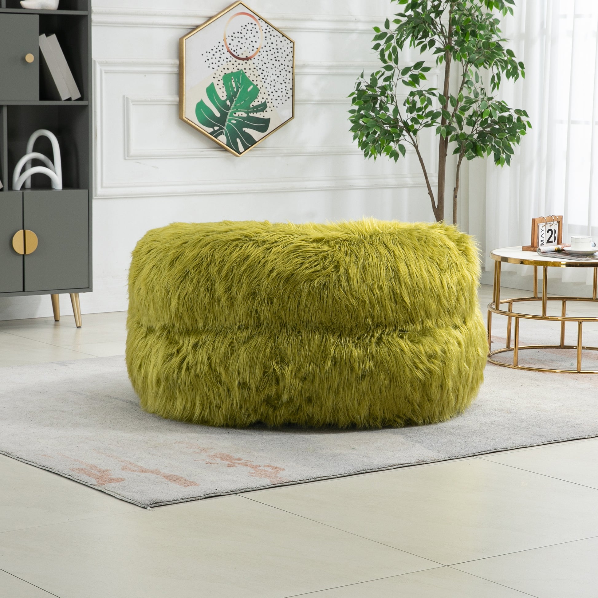 Coolmore Bean Bag Chair, Floor Sofa With Handle,Accent Sofa Chair With Ottoman For Gaming Reading Relaxing Olive Olive Foam Plush