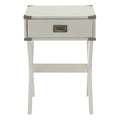 White 1 Drawer End Table White Primary Living Space Contemporary Drawers Rectangular Wood