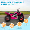 Aosom Kids Atv Quad Car, 6V Four Wheeler For Kids With Forward Backward Function, Wear Resistant Wheels For Toddlers Ages 18 36 Months, Pink Pink Iron Plastic