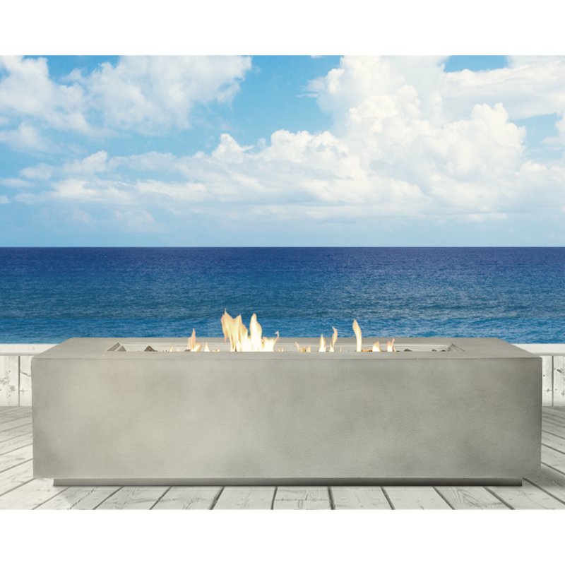 Concrete Propane Outdoor Fire Pit Table Cream White Concrete