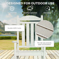 Outsunny Outdoor Rocking Chair, All Weather Resistant Hdpe Rocking Patio Chairs With Rustic High Back, Armrests, Oversized Seat And Slatted Backrest, 350Lbs Weight Capacity, White White Plastic
