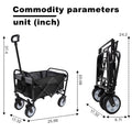 Minimeetall Multi Use Bag,Collapsible Foldable Wagon Cart Beach Wagon Heavy Duty Utility Cart Utility Wagon Grocery Cart For For Camping 3Pcs Plastic Liner Bag Coverblack Black Steel