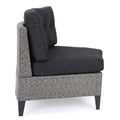 Pema Single Sofa Set Of 2 Black Gray Seats 2 Fabric