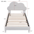 Twin Size Upholstered Cloud Shape Bed ,Velvet Platform Bed With Headboard,No Box Spring Needed,Beige Twin Beige Velvet