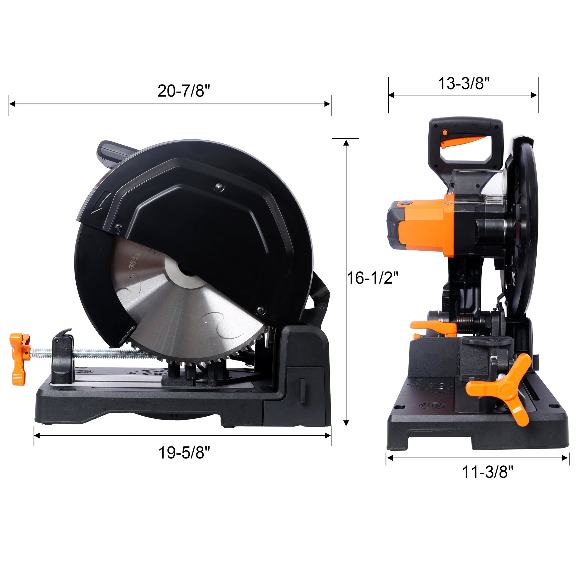 15 Amp Heavy Duty 14 Inch Metal Cutting Chop Saw W 14 Inch Carbide Tipped Blade Premium Multi Material Cut Off Chop Saw With Carbide Tipped Metal Cutting Saw Blade,Etl Certificate. Black Aluminium