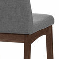 Dining Chair Set Of 2 Dark Grey Fabric