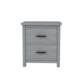 Vintage Two Drawer Wooden Nightstand, Simple And Generous, Large Storage Space,Light Gray Light Gray Particle Board Mdf