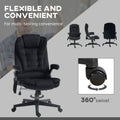 Homcom 6 Point Vibrating Massage Office Chair With Lumbar Heat Black Black Pu Leather